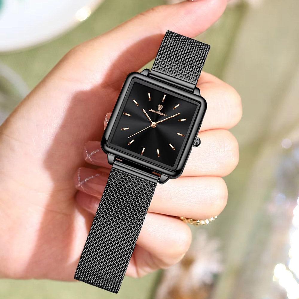 Kadın Saati Kare Kasa Hasır Kordonlu 25070