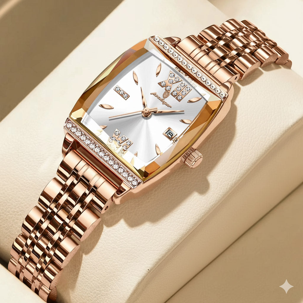 Kadın Saati Kristal Işıltılı Dikdörtgen 16954