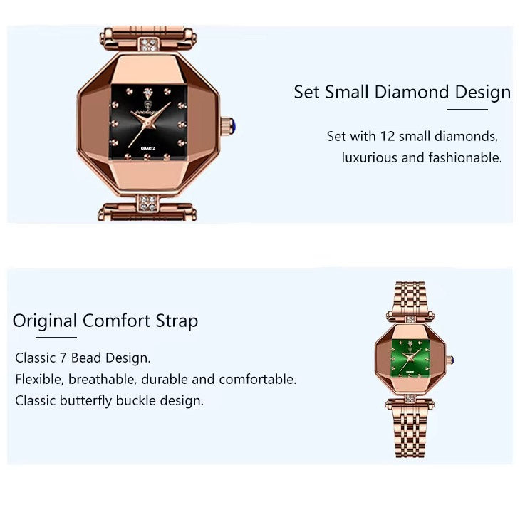 Kadın Saati Geometrik Elmas Kesim 21078