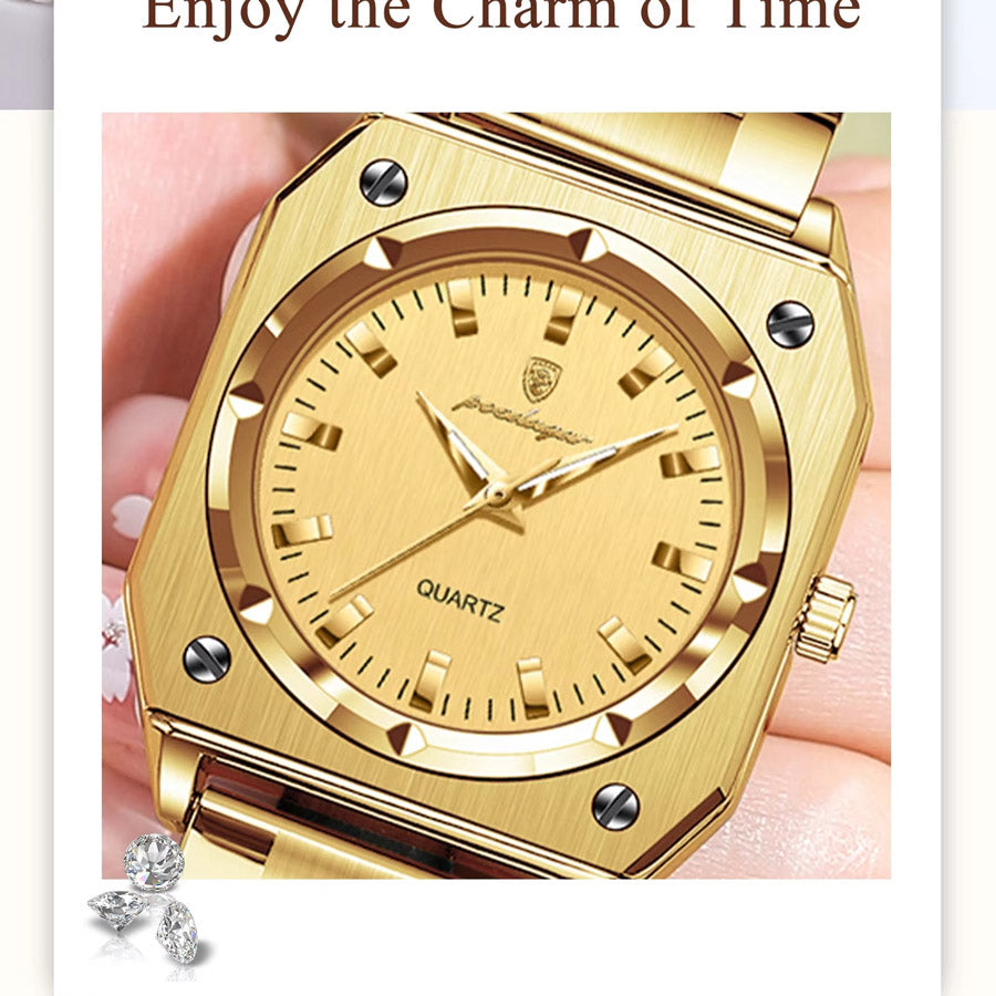 Kadın Saati Sekizgen Kasa Lüks ve Zarif 42444