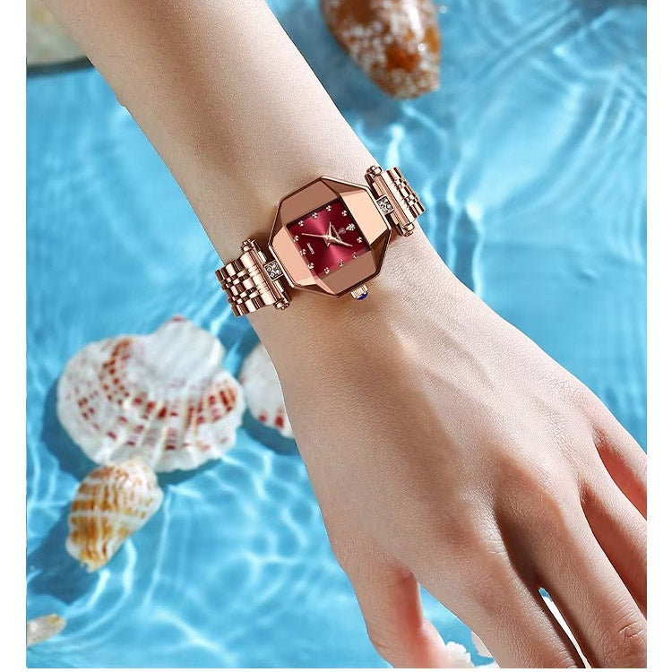 Kadın Saati Geometrik Elmas Kesim 21078