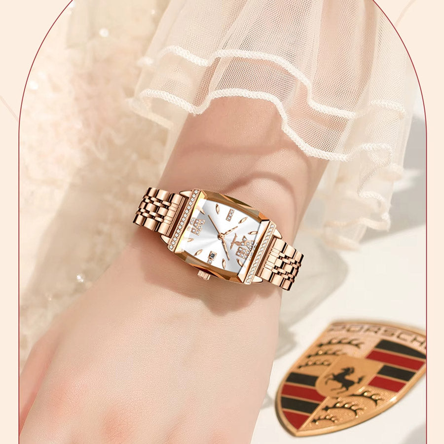 Kadın Saati Kristal Işıltılı Dikdörtgen 16954