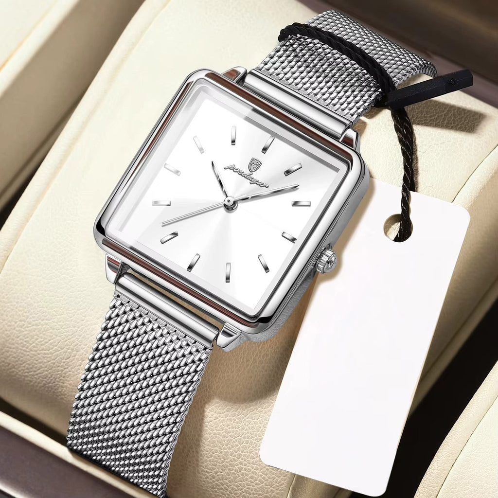 Kadın Saati Kare Kasa Hasır Kordonlu 25070