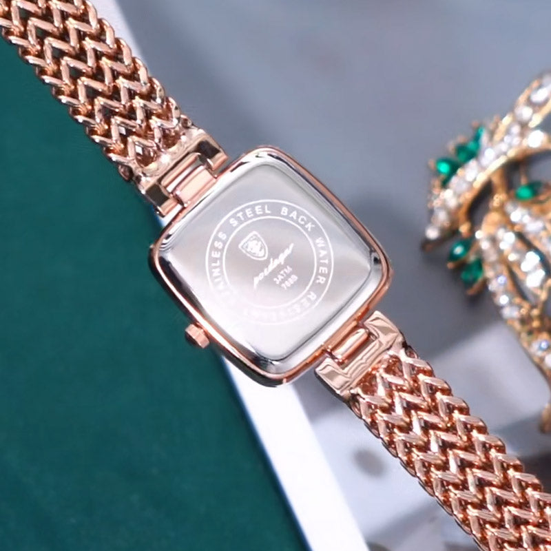 Kadın Saati Örgü Kordonlu Kare Kadran 65745