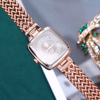 Kadın Saati Örgü Kordonlu Kare Kadran 65745