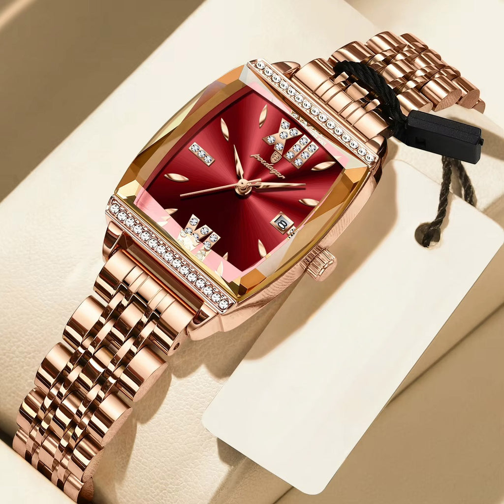 Kadın Saati Kristal Işıltılı Dikdörtgen 16954