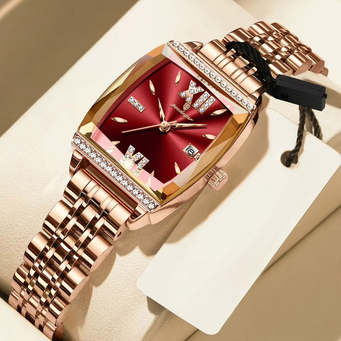 Kadın Saati Kristal Işıltılı Dikdörtgen 16954