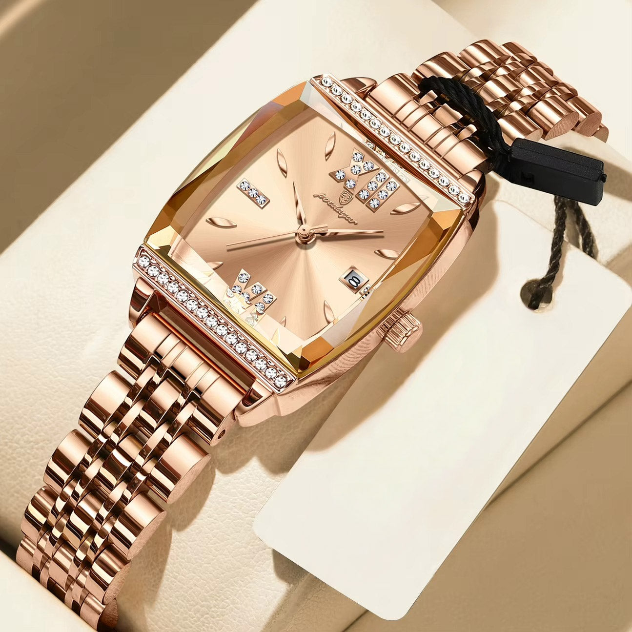 Kadın Saati Kristal Işıltılı Dikdörtgen 16954