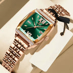 Kadın Saati Kristal Işıltılı Dikdörtgen 16954