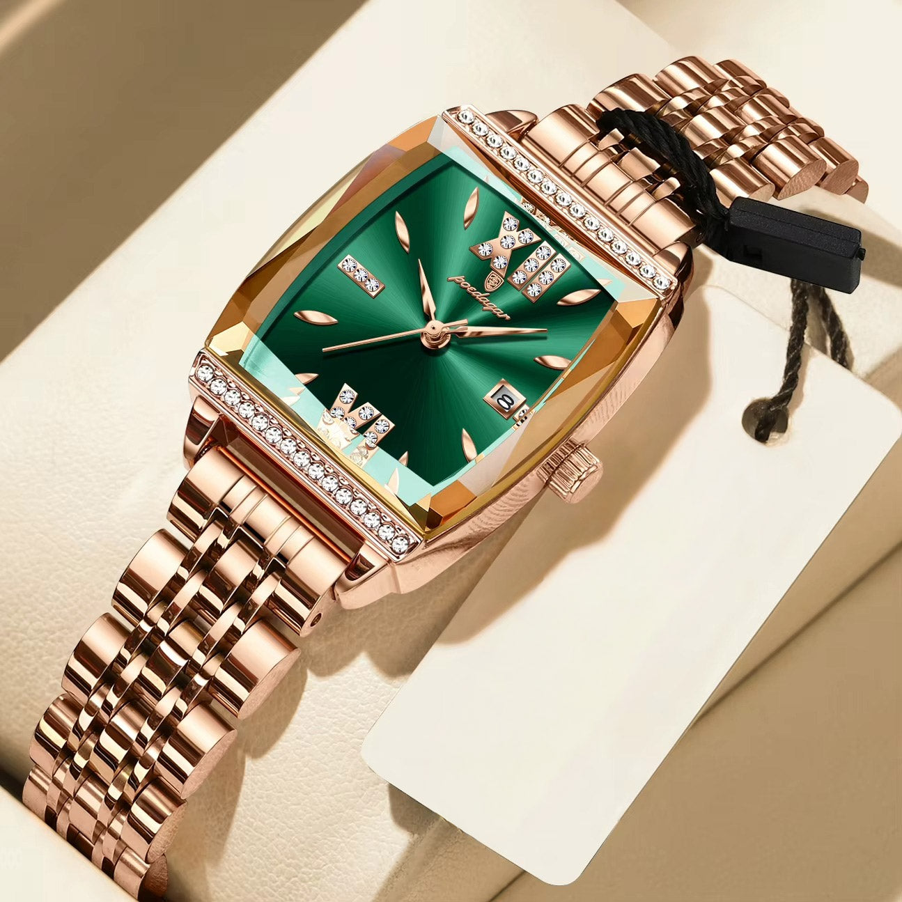 Kadın Saati Kristal Işıltılı Dikdörtgen 16954