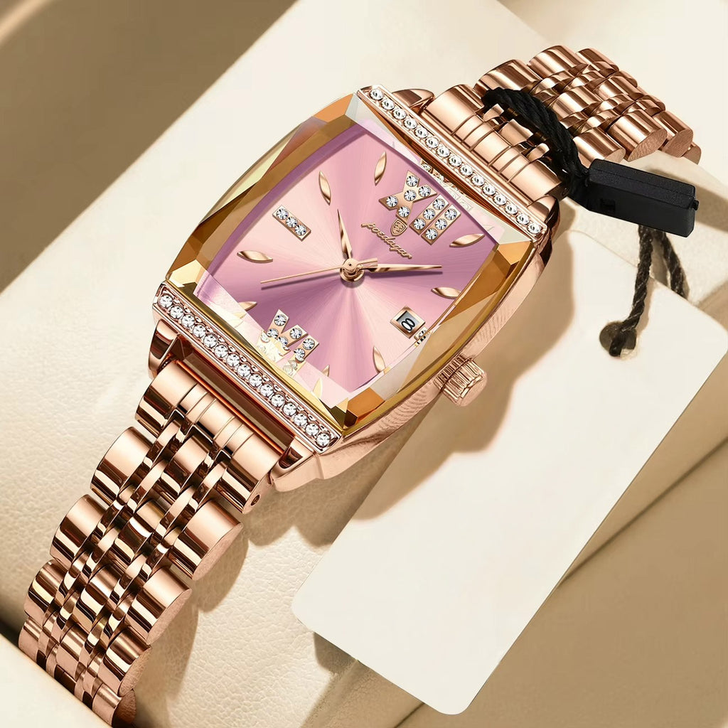 Kadın Saati Kristal Işıltılı Dikdörtgen 16954