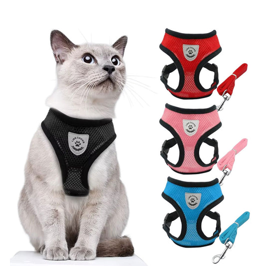 Kedi göğüs tasması kayış seti Reflective 84584
