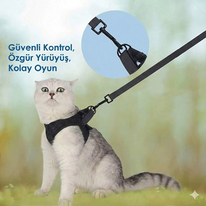 Kedi Göğüs Tasması ve Kayış Seti 88598
