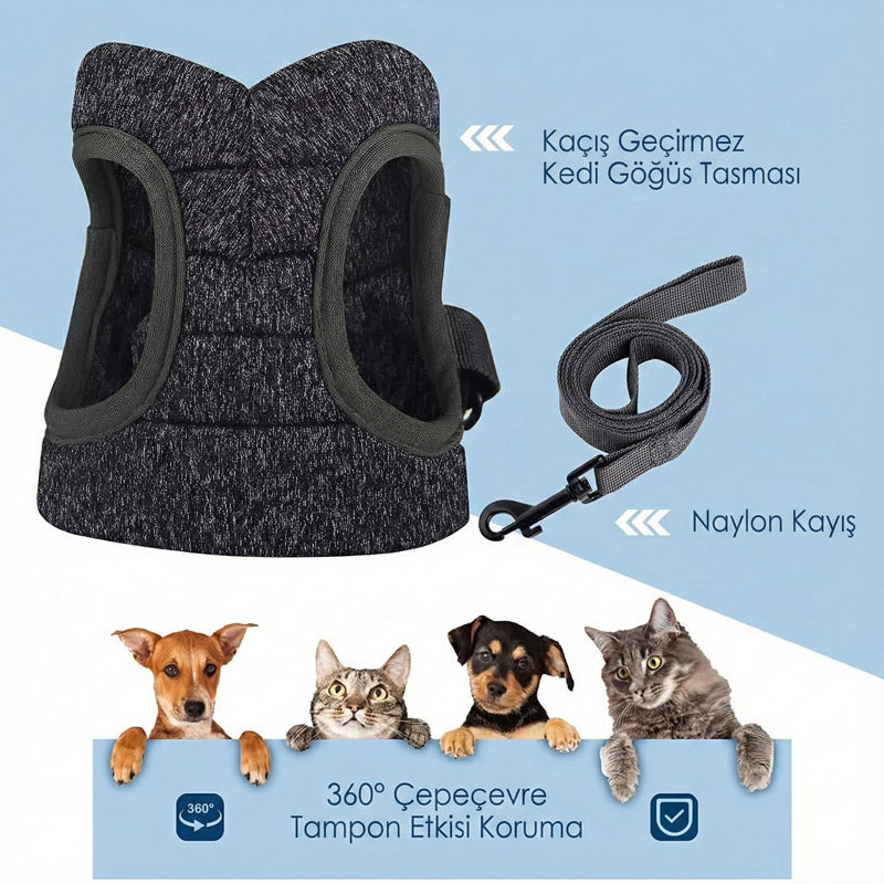Kedi Göğüs Tasması ve Kayış Seti 88598
