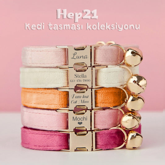 Kedi tasması Kadife İsimli Zilli 79118