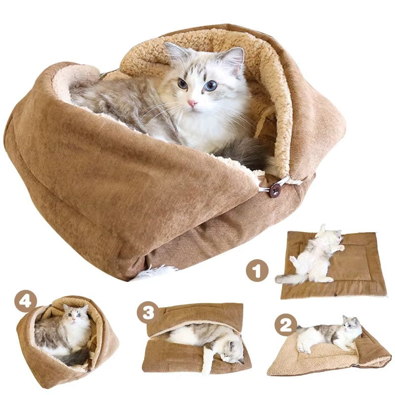 Katlanabilir Kedi Yatağı - Sıcak ve Rahat 02521
