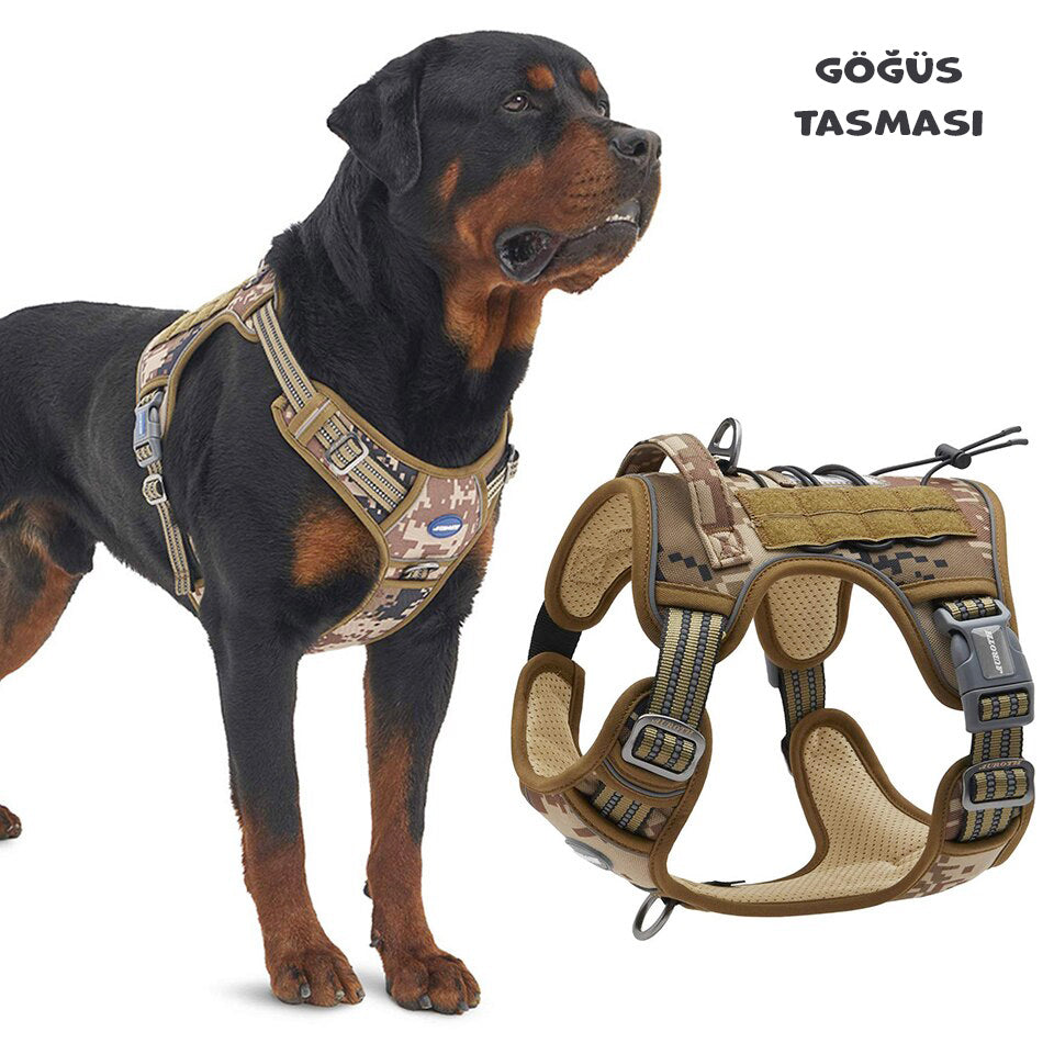 K9 Tasma Yansıtıcı Çöl Kamuflajı Göğüs Tasması 51398695