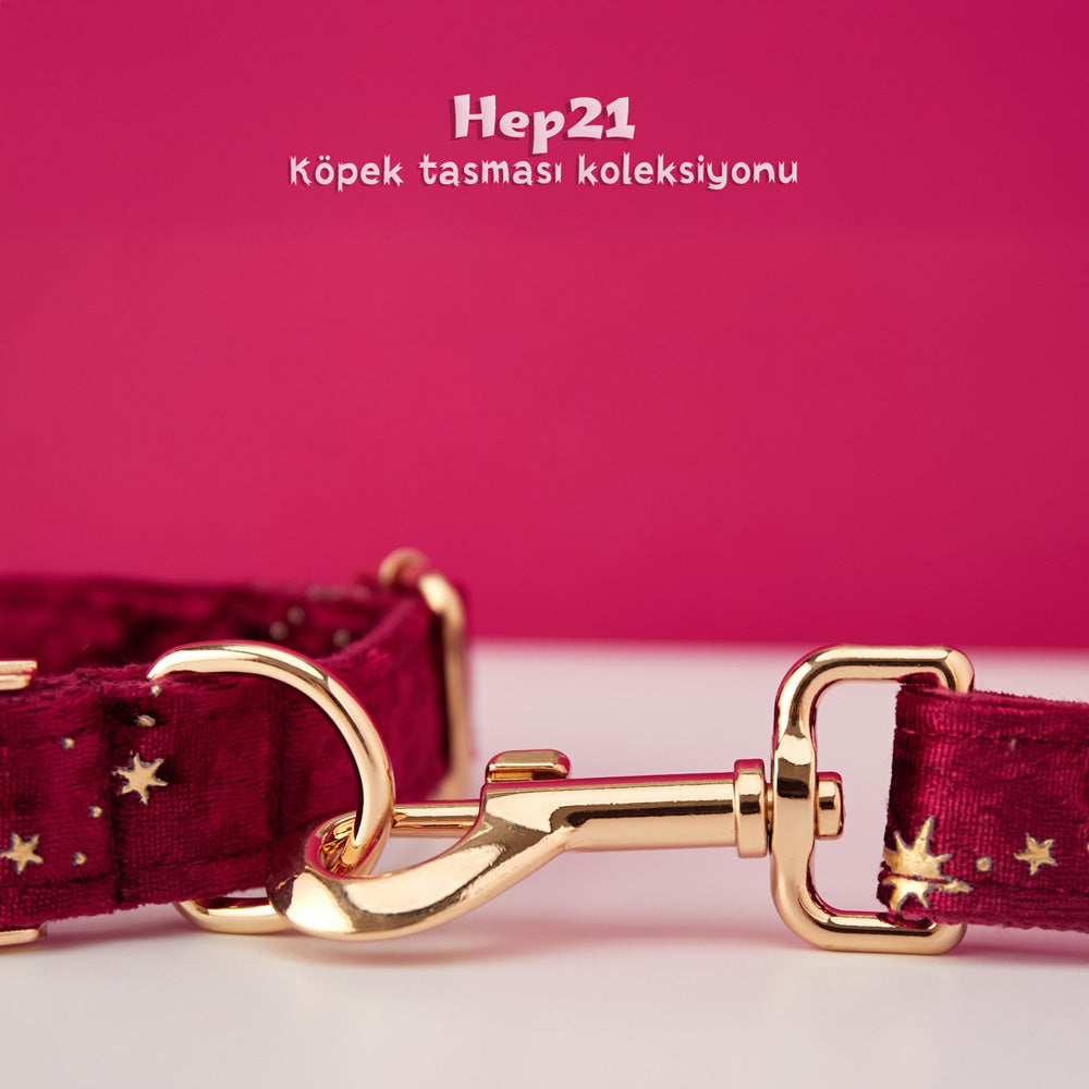 Köpek Boyun Tasması İsimli Bordo Kadife 764243
