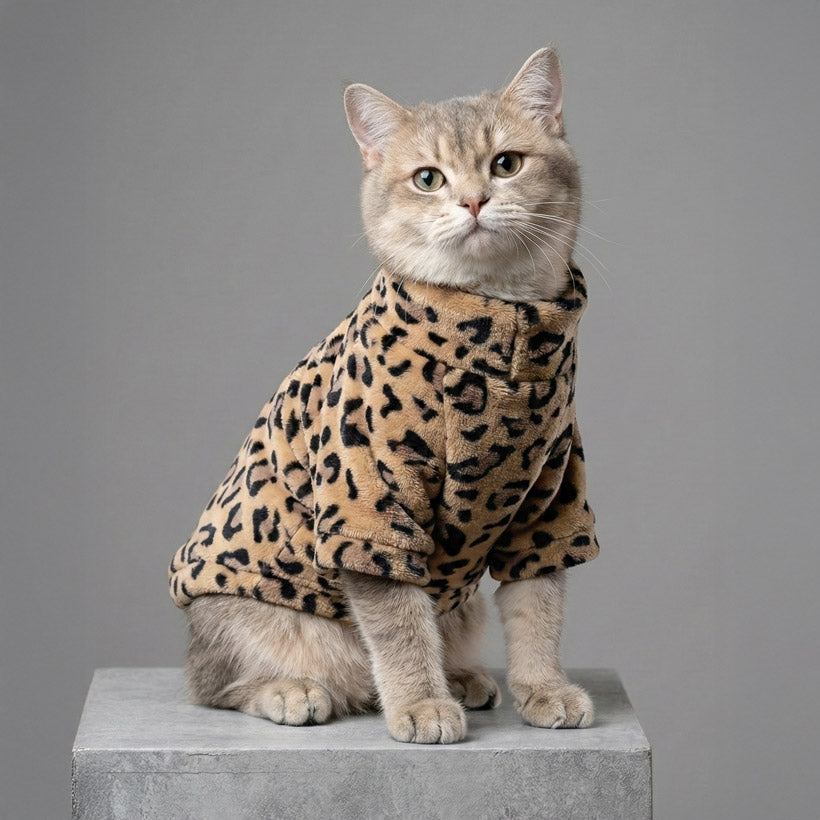 Leopar Desenli Yumuşak Kedi Kazağı 50880