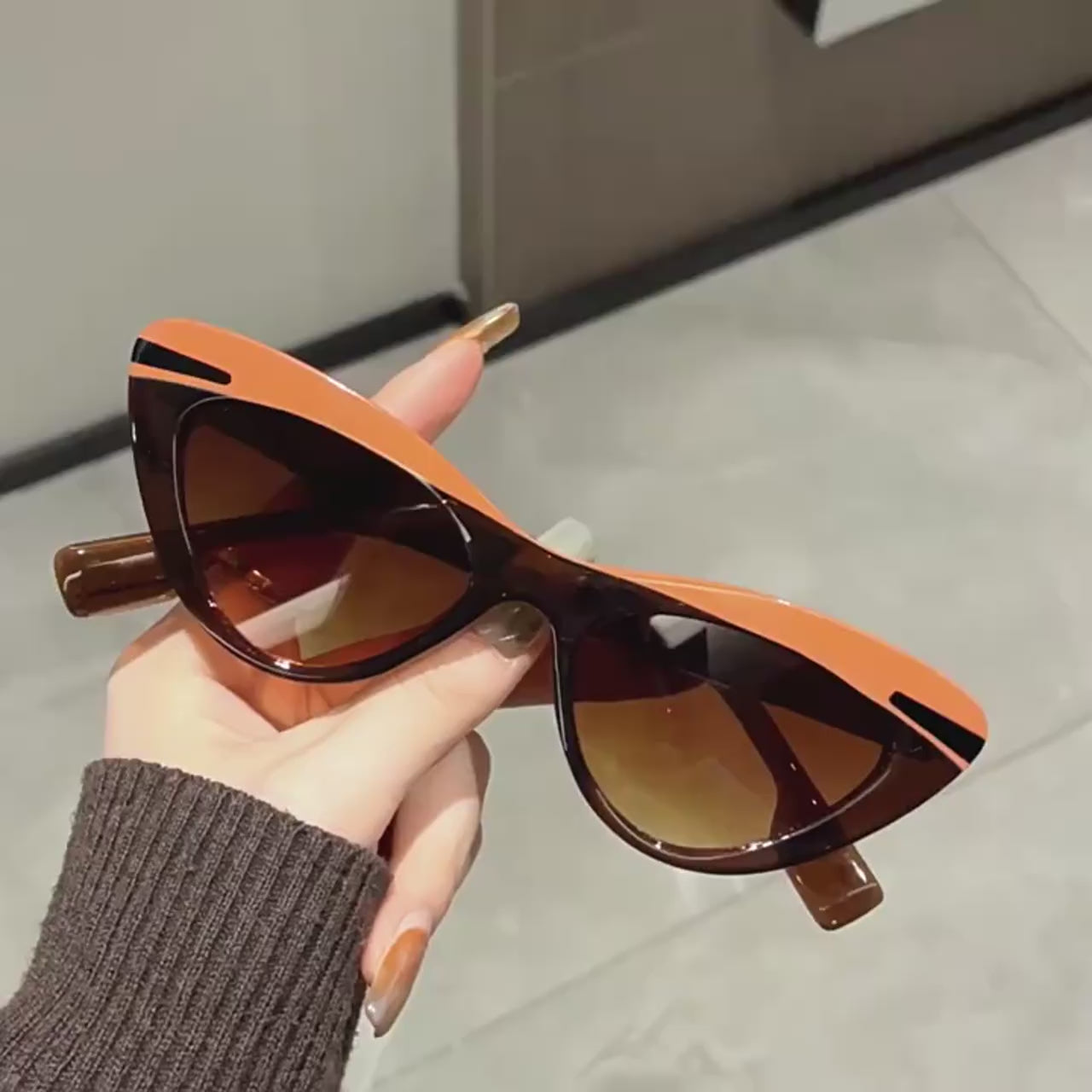Bayan Güneş Gözlüğü Cat Eye UV400 Korumalı 55897