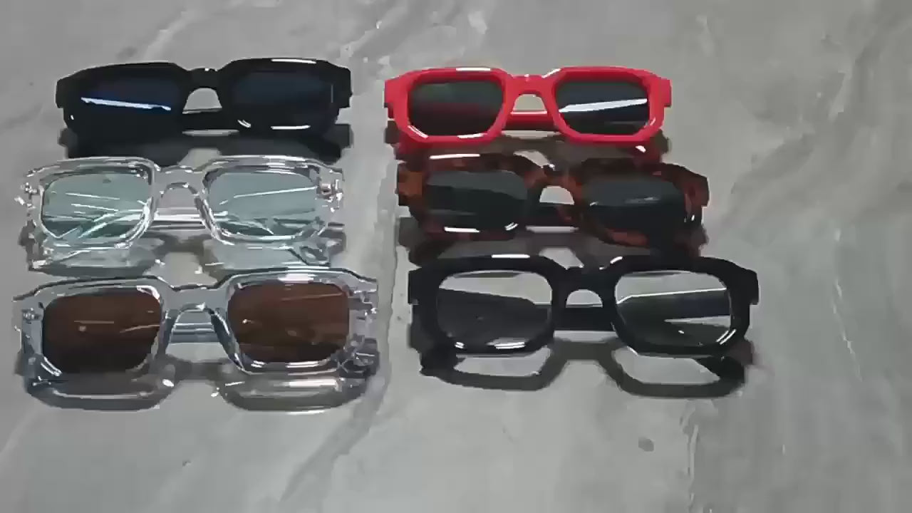 Vintage Stil Kalın Çerçeveli Kare Güneş Gözlüğü - UV400 Unisex 95466