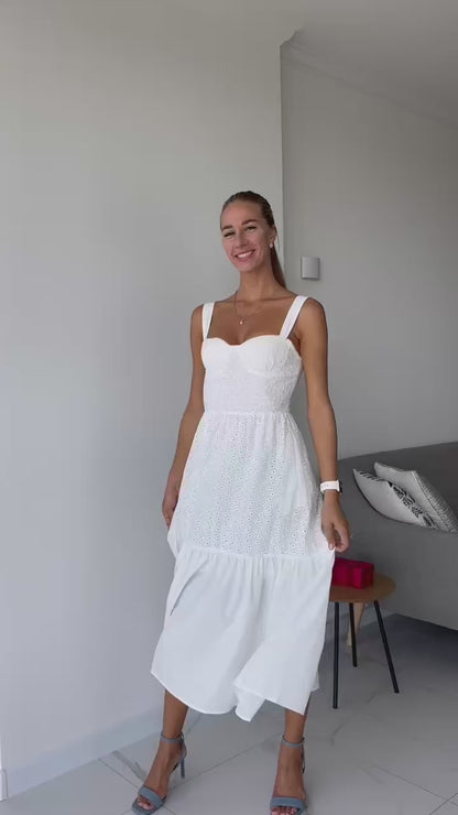Kadın Yazlık Beyaz Elbise 63562