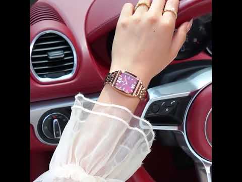 Kadın Saati Kristal Işıltılı Dikdörtgen 16954