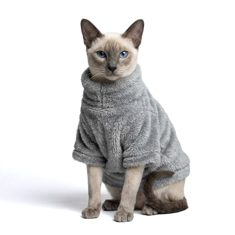 Kışlık Polar Kedi Kazağı Sıcak Tutan Yumuşak Kedi Kıyafeti 17469