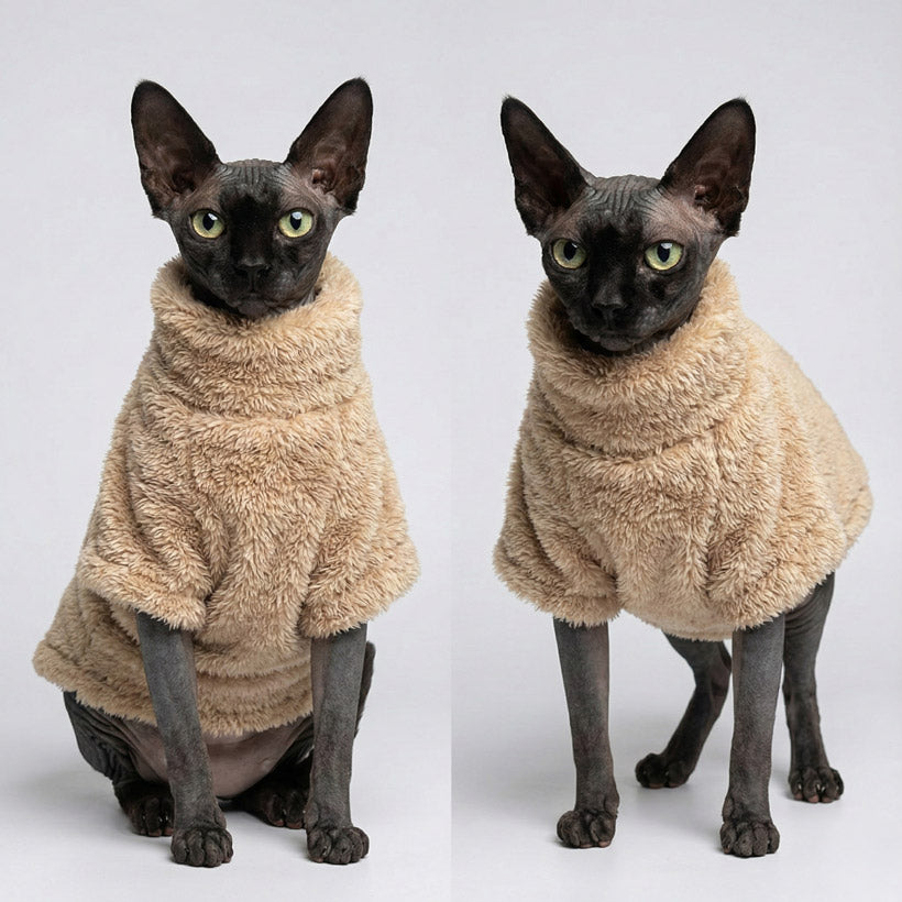 Kışlık Polar Kedi Kazağı Sıcak Tutan Yumuşak Kedi Kıyafeti 17469