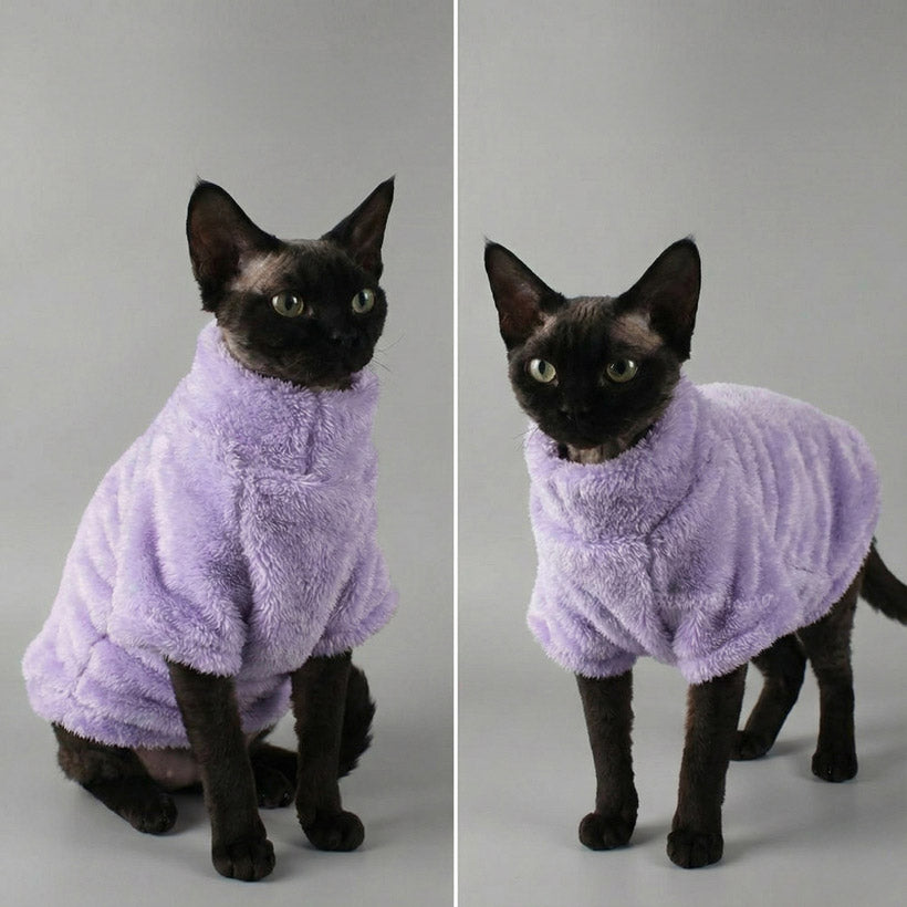 Kışlık Polar Kedi Kazağı Sıcak Tutan Yumuşak Kedi Kıyafeti 17469