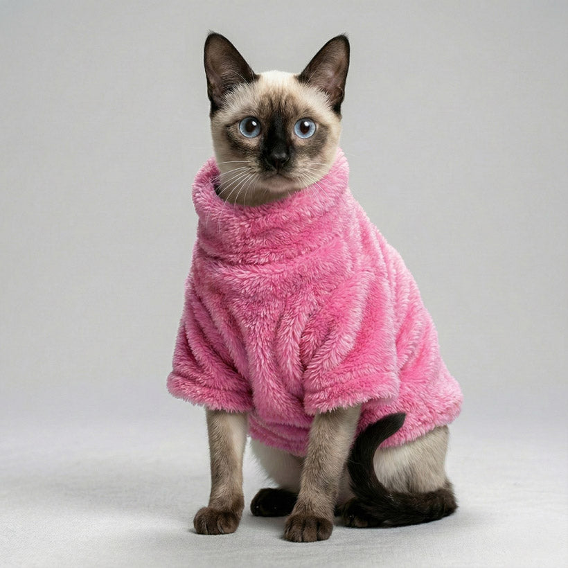 Kışlık Polar Kedi Kazağı Sıcak Tutan Yumuşak Kedi Kıyafeti 17469