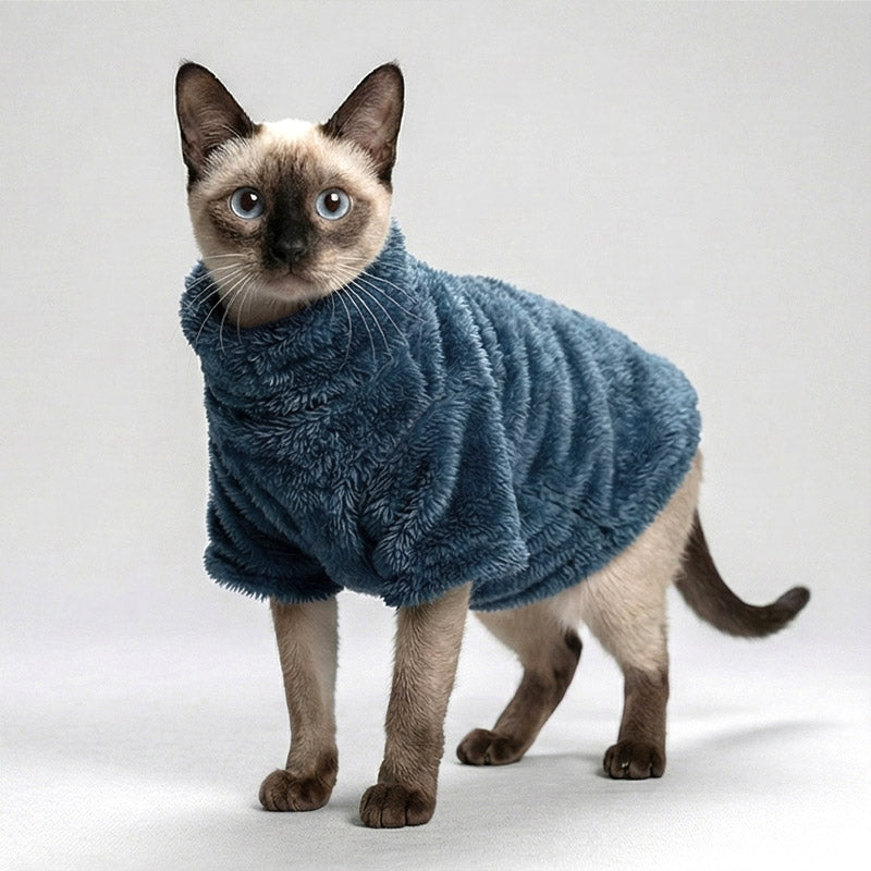 Kışlık Polar Kedi Kazağı Sıcak Tutan Yumuşak Kedi Kıyafeti 17469